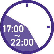 17:00～22:00のシフト図